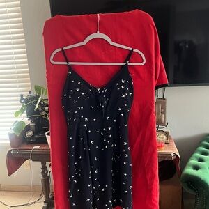 Purple Snow Black and White Striped Dress